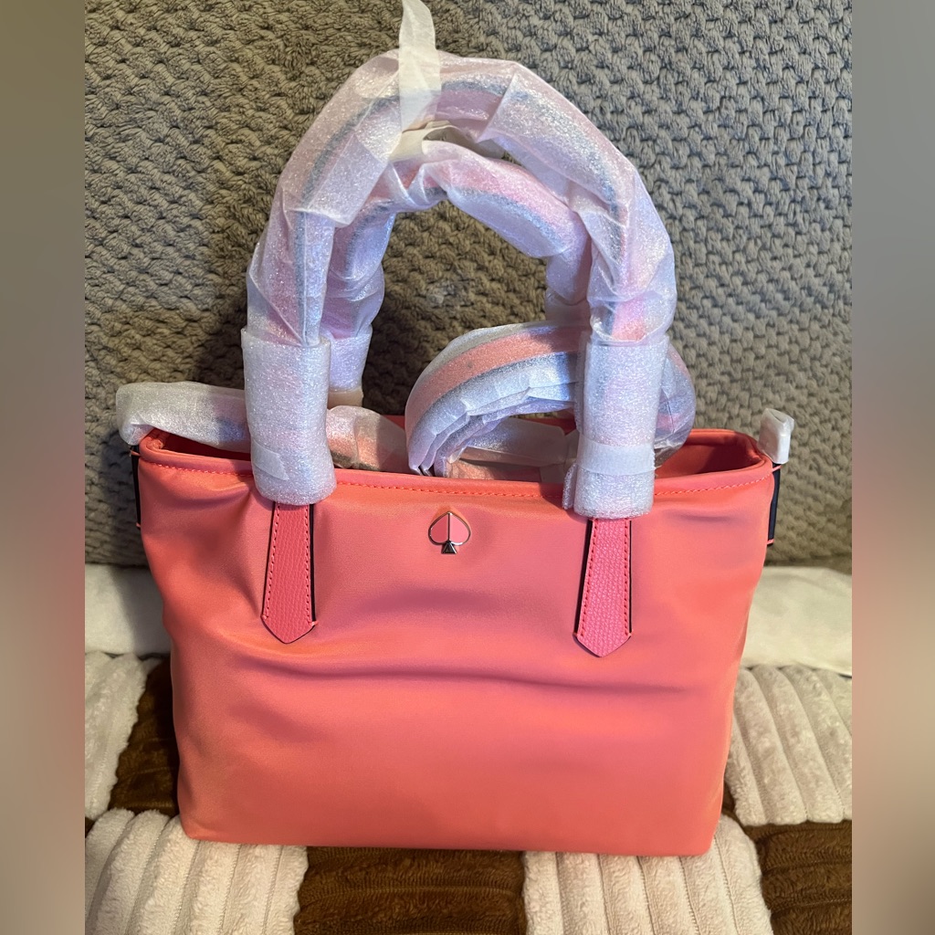 Kate Spade Taylor Small Nylon Crossbody Tote In Lychee Nwts!